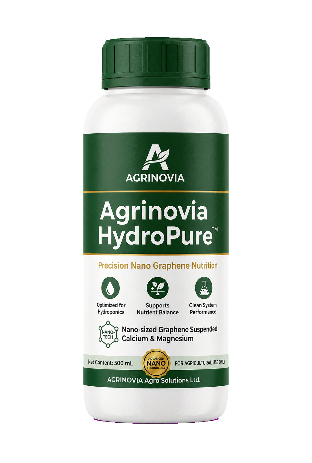 HydroPure™ 500 mL labelled bottle